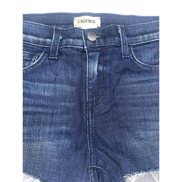 L'Agence Women's Blue Audrey Denim Shorts Size 25 - Picture 4 of 13